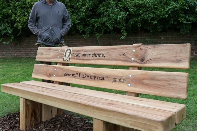 Bench maker Michael Skelton of Havant Men Shed during the unveiling of the bench. Photos by Alex Shute