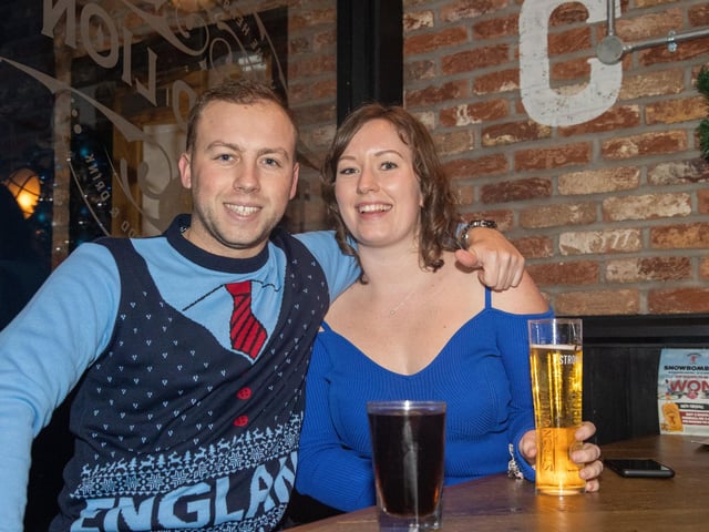 Pictured - Matt Hyde and Arianne Burton enjoying the game. Photos by Alex Shute