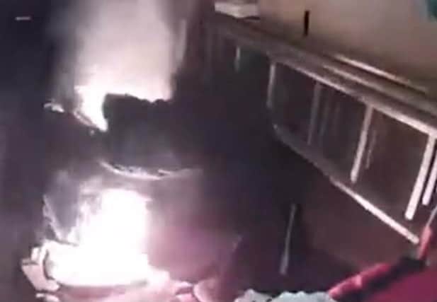 Firefighters brought residents to safety after an e-scooter battery pack exploded and caught fire. Picture: HIWFRS.