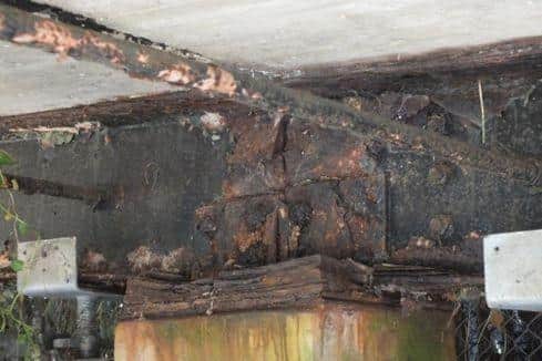 Corrosion at support locations. Image: Hampshire County Council