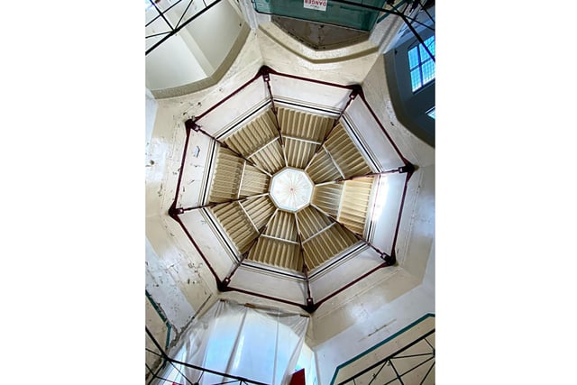 Part of a series of pictures inside Kingston Prison taking during work to redevelop the building as a residential block in 2021-22 - 'Old Portsmouth Gaol'. Picture by Grant Capstick Photography