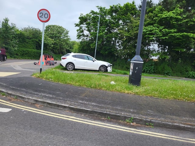 Car flips in Burrfields Road crash