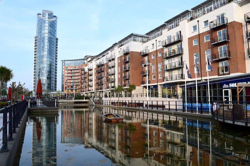 Known as the "Lipstick Tower", the East Side Plaza in Gunwharf Quays stands at 101 metres talll. Picture: David Godfray