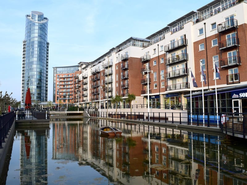 Known as the "Lipstick Tower", the East Side Plaza in Gunwharf Quays stands at 101 metres talll. Picture: David Godfray