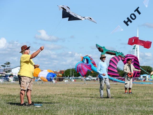 There were an array of kites from around the world were on display on Southsea Common.Picture: Chris  Moorhouse (270724-04)