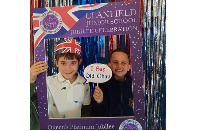 Pupils dressed up for the jubilee celebrations.