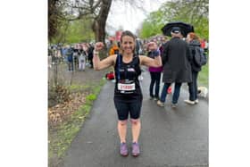 Clare Kelly has completed the London Marathon after trying to enter for the past 19 years and she has raised £1,100 for Little Troopers charity.