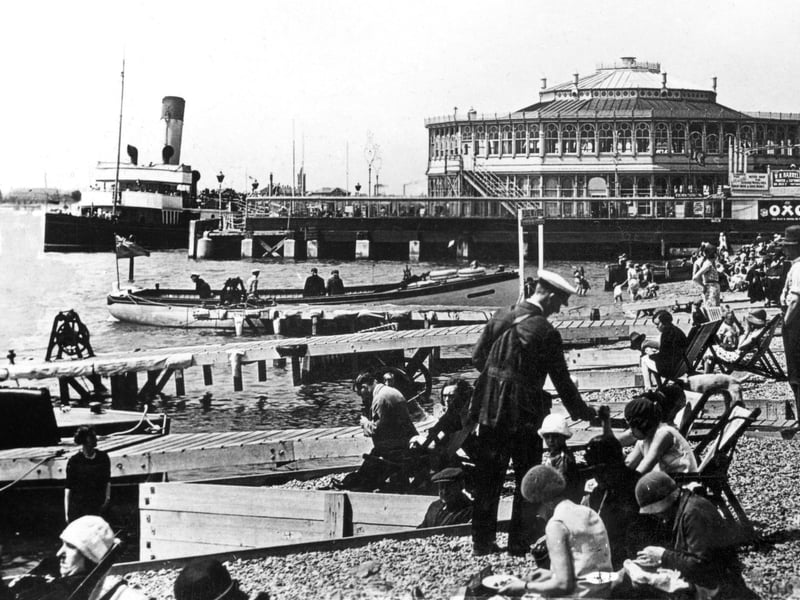 1930. A steamer collects passengers for a leisurely cross-Solent trip which cost 1s 6d (7.5p) from the old Clarence Pier, Southsea seen here about 1930.
Picture: John Saddan/Courtesy of Portsmouth Grammar School.