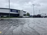 There's plenty of surface water at Pompey's Roko training base in Hilsea this afternoon, but the pitches are standing up to Storm Ciaran ahead of the FA Cup trip to Chesterfield. Picture: Jordan Cross.