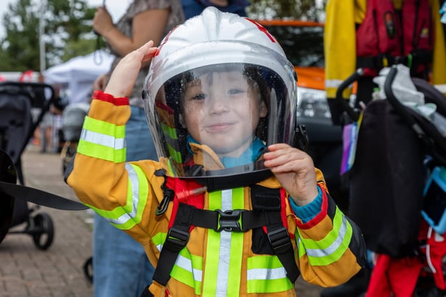 Archie, 2, is kitted out in full RNLI gear at Port Solent 999 Day.  Photos by Alex Shute