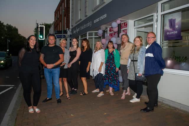 Amy Rogers with staff and visitors 
Picture: Habibur Rahman