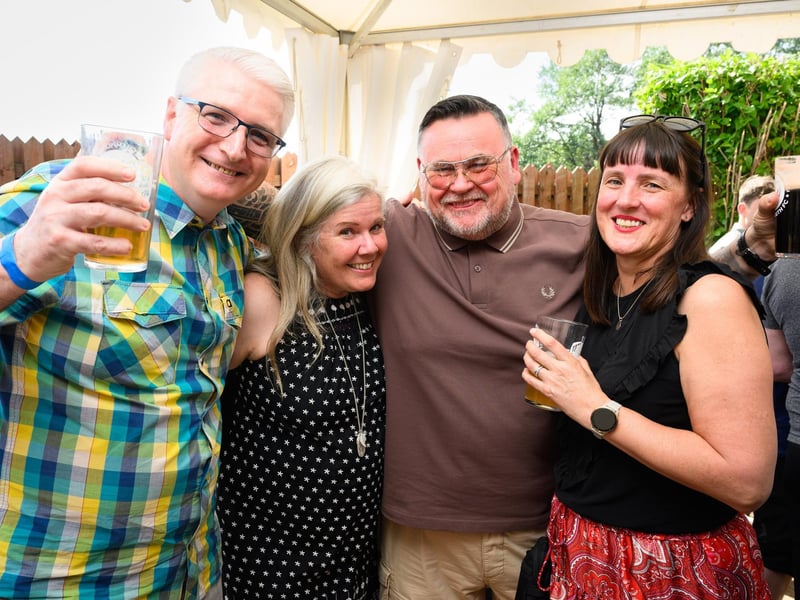 Drinkers enjoying The Delme Arms Beer Festival.Picture: Keith Woodland (250521-8)