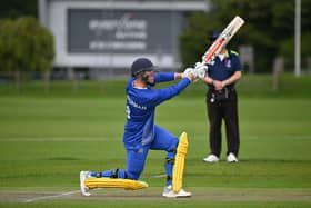 Will Smitherman on his way to 52 for Portsmouth in their SPL T20 Cup loss at Alton. Picture by  Howard Gadsby