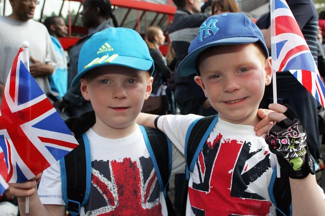 Harrison & Bradley waiting for the torch to arrive