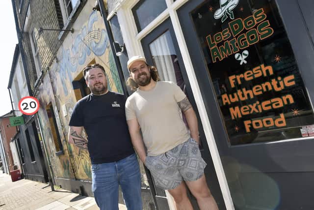 Los Dos Amigos based in the back of Back To The Belgrave in Albert Road, Southsea.Pictured is: Co owners of Los Dos Amigos (l-r) Lee Sotheran and Rich Aylett.Picture: Sarah Standing (200423-2300)