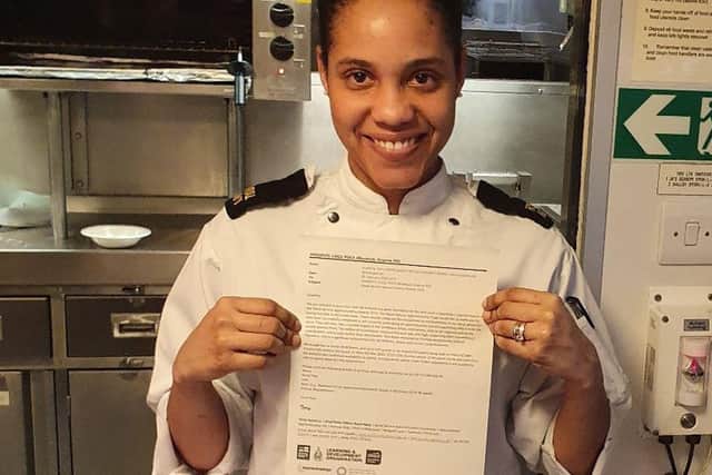 AB (Chef) Lisa Williams is now in line to win a national apprenticeship award . Photo: Royal Navy