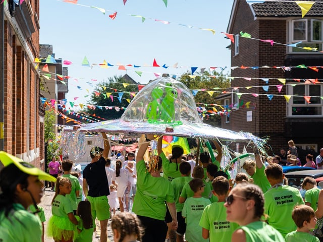 Carnival goers at Queens Street, Portmouth. Photo by Matthew Clark