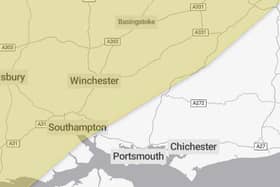 The weather warning is in place from midday. Picture: Met Office