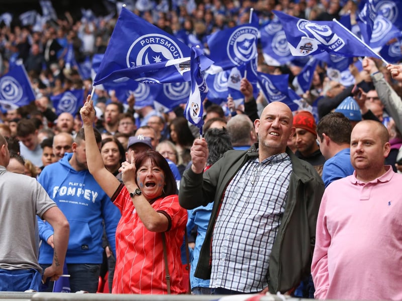 Pompey fans at Wembley against Sunderland in the Checkatrade Trophy final on March 31, 2019. Picture: Habibur Rahman