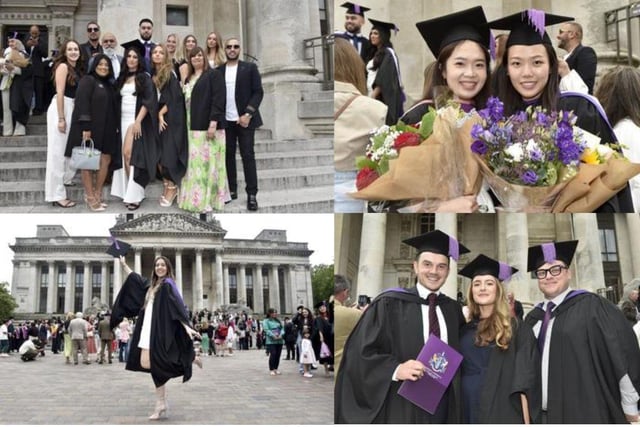 It was smiles all round yesterday as students took to the Guildhall stage to receive their degree.