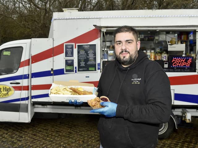 Frying High Fish and Chips have opened a new pitch at Broadmarsh Coastal Park, Havant.

Pictured is: Co-owner of Frying High Will Cripps.

Picture: Sarah Standing (041223-3067)