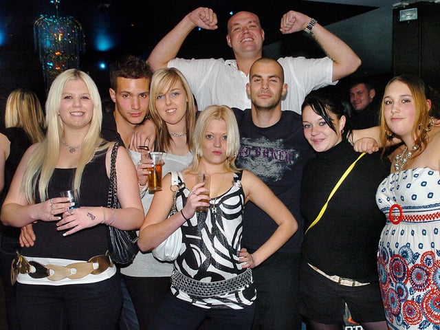 Clubbers enjoying a night out at Bar Bluu in Southsea in the 00s