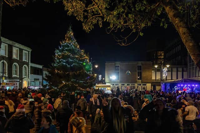 The Christmas lights in Gosport High Street last year. Picture: Mike Cooter (251123)