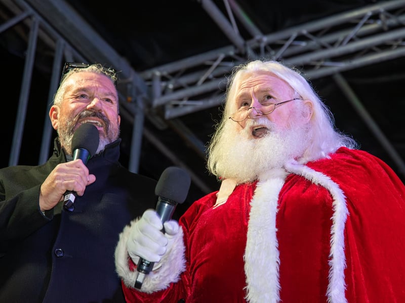 Hundreds of residents descended on Commercial Road to watch local dance troops and celebrities come together to turn on the Christmas lights.Pictured - Santa came to lend a hand turning on the Christmas lightsPhotos by Alex Shute