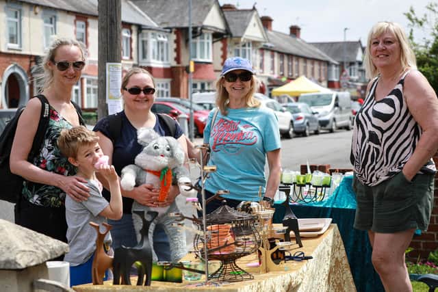 Victoria Hutchins with Ollie Hutchins, 6,  Amanda Foster, Beverley Gingell, and Sharon Haines at the Cosham community fayre. 
Picture: Chris Moorhouse