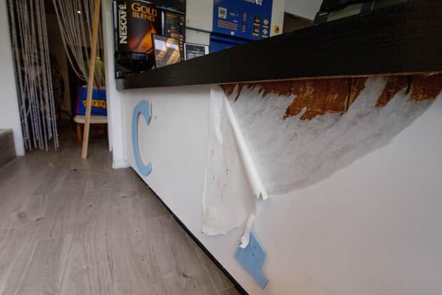 Mr Danba said RSPCA officers were arriving later to try and retrieve the fox. Pictured: Damages visible at The Laundry Room caused by the fox in Portsmouth on Monday, May 16 2022. Picture: Habibur Rahman.