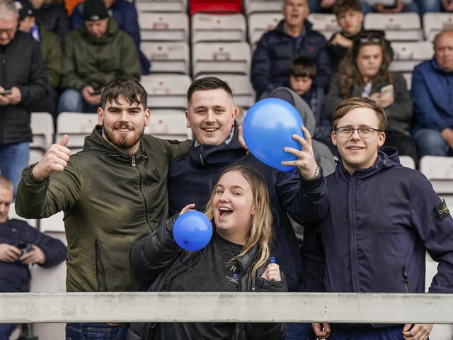 The travelling Fratton faithful were in good spirits throughout Saturday's trip to Lincoln