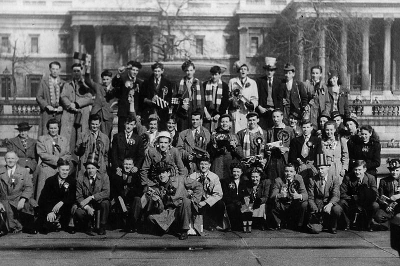 Sent in by Rob Mitchell of Hilsea, we see a crowd of fans at Trafalgar Square en-route to watch Pompey play Leicester City the F.A. Cup semi final of 1949. His father Bob Mitchell is among them.