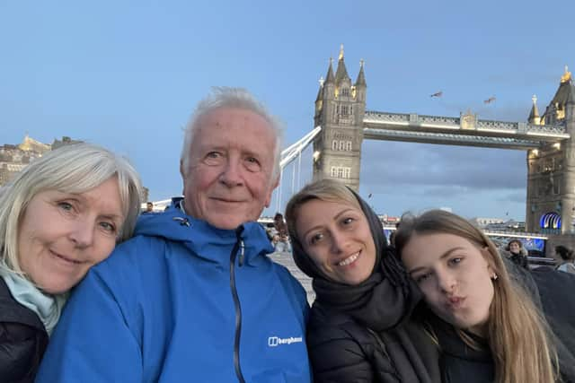 From left are Karen Fairley, Iain Fairley, Iryna Marchenko and Diana Marchenko