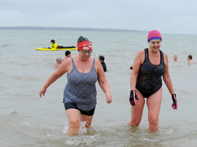 GAFIRS annual New Year's Day swim took place on Monday, January 1, 2024. Picture: Sarah Standing (010124-4318)