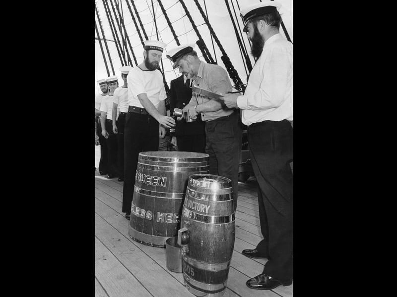 Rum rationing on the HMS Victory on February 1, 1995. The News PP4021