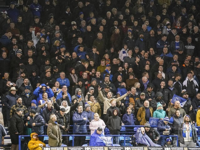 The Pompey fans were in fine voice throughout the top-of-the-table encounter at Fratton Park