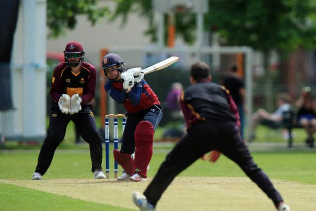 Geoge Metzger fell four runs short of his second Southern Premier League century as Havant came within one wicket of beating the Hampshire Academy. Picture: Chris Moorhouse