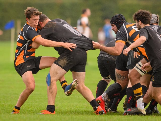 Portsmouth (orange/black) v Andover. Picture by Keith Woodland
