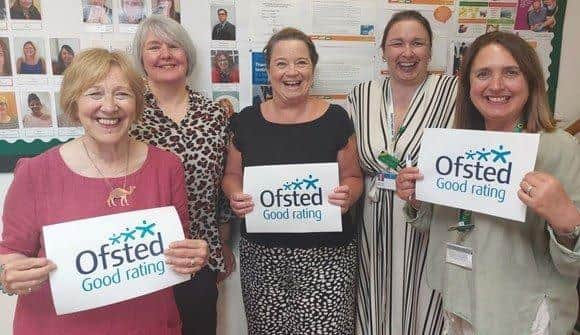 Delighted staff from The Learning Place. From left: Jenny Ames, Sue Parkes, Jo Duckett, Cheryl Head, Jenny Bellinger