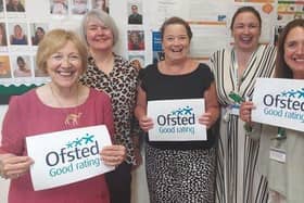 Delighted staff from The Learning Place. From left: Jenny Ames, Sue Parkes, Jo Duckett, Cheryl Head, Jenny Bellinger