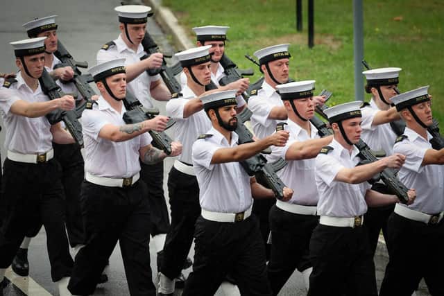 Sailors at HMS Collingwood. Picture: LPhot Lee Blease.