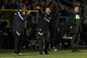 Danny Cowley tries to lift his side in last night's 2-1 defeat at Burton. Picture: Daniel Chesterton/phcimages.com