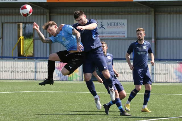 North End Cosmos (dark blue) v Wicor Mill. Picture by Kevin Shipp
