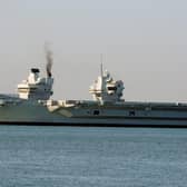 HMS Queen Elizabeth heads off 
Picture: Sarah Standing (150520-1969)
