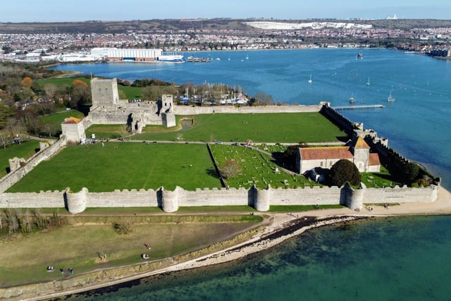Portchester Castle is a medieval fortress that boasts views of Portsmouth Harbour and the surrounding area. It was rated 4.6 out of five from 3,755 reviews on Google