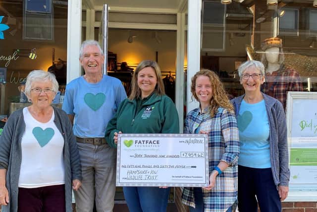 The cheque was presented at the FatFace Foundation shop in North Street, Havant