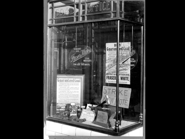 Fraser & Whites Ltd coal merchants. The poster in the widow explains how coal gas can kill! Picture: Mick Franckeiss