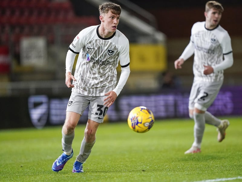 Only one game to go on, but it was sturdy showing at Orient where he was denied a maiden Pompey finish by Christian Saydee taking a shot on when the goal was gaping for the Hayling lad. Impressed when moved to right-back, so much so John Mousinho thinks the academy graduate could have a future there.