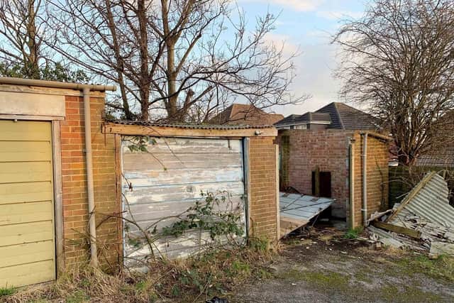 These garages, on Wordsworth Avenue, sold at auction for £21,505. Picture: Clive Emson Auctioneers.