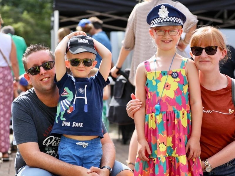 Gareth and Sam Thompson with Leon, 5, and Anna, 8.